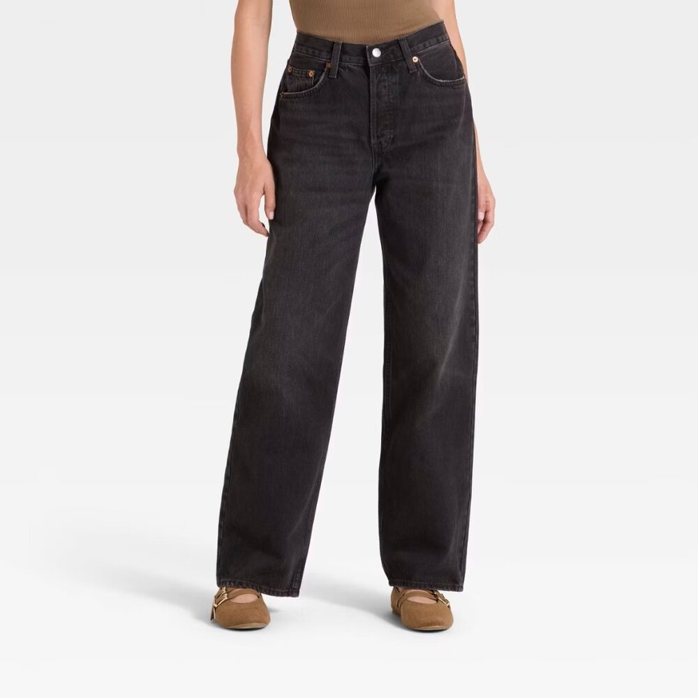 Women's Mid-Rise 90's Baggy Denim Jeans - Universal Thread 8 Large